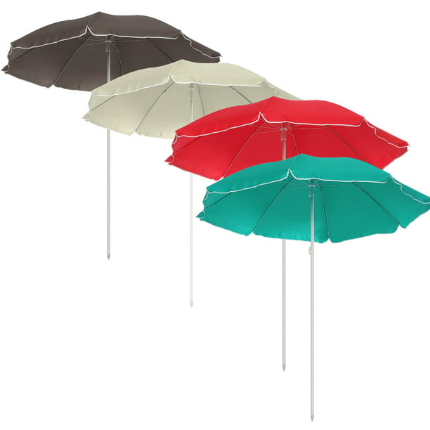 Adjustable Round Garden Parasol 2.7M Umbrella Sun Shade Outdoor Patio Beach+Base
